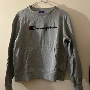 Champion: Grey Crew Neck Sweater